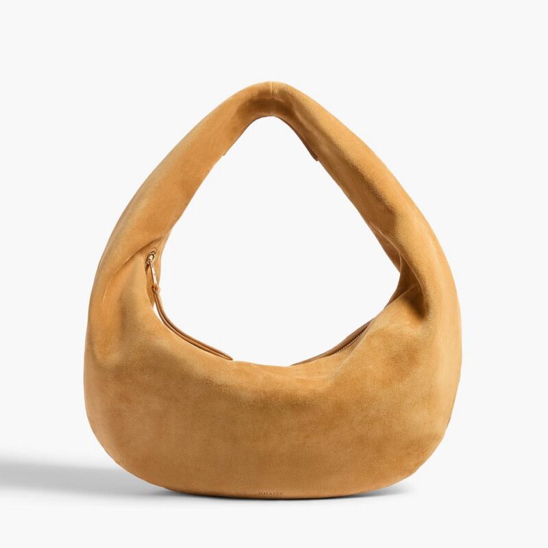 Medium Olivia Hobo in Goldenrod Suede – Khaite