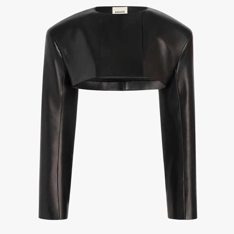 Fenla Jacket in Black Leather – Khaite
