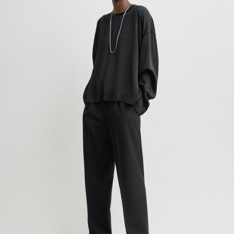 Boxy satin top black – Toteme - INT