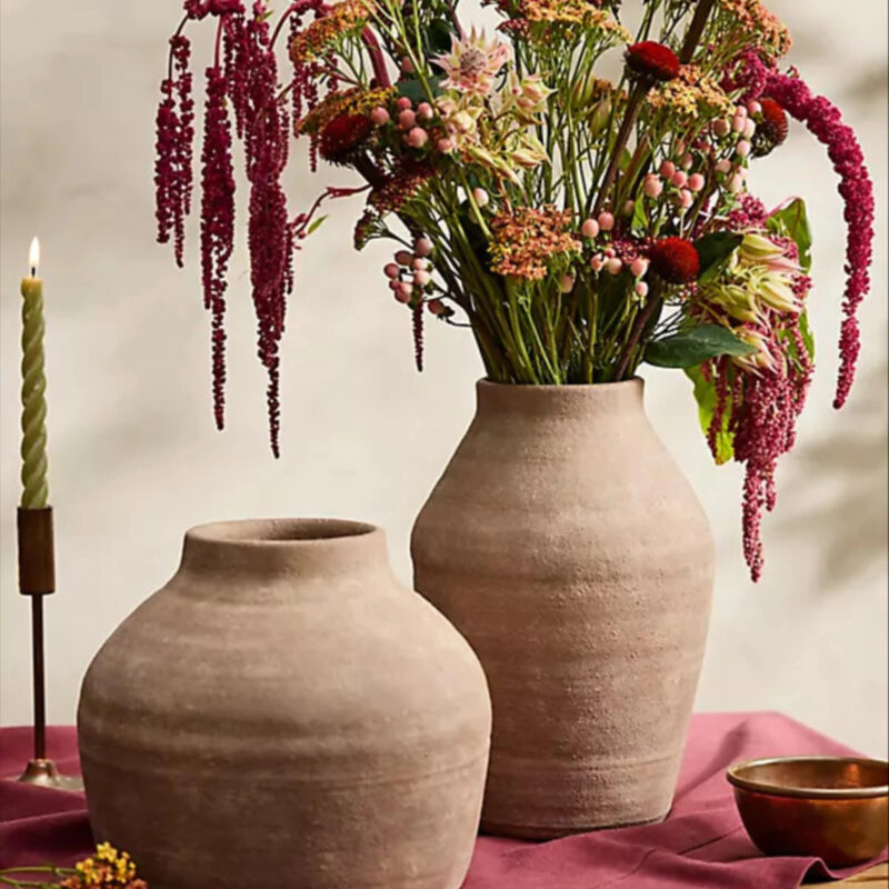 Ribbed Terracotta Vase