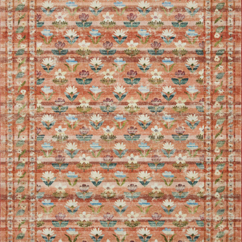 Rifle Paper Co. x Loloi Courtyard Terracotta Area Rug feat. CloudPile
