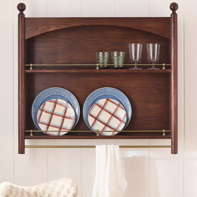 Roma Wood Plate Rack Magnolia
