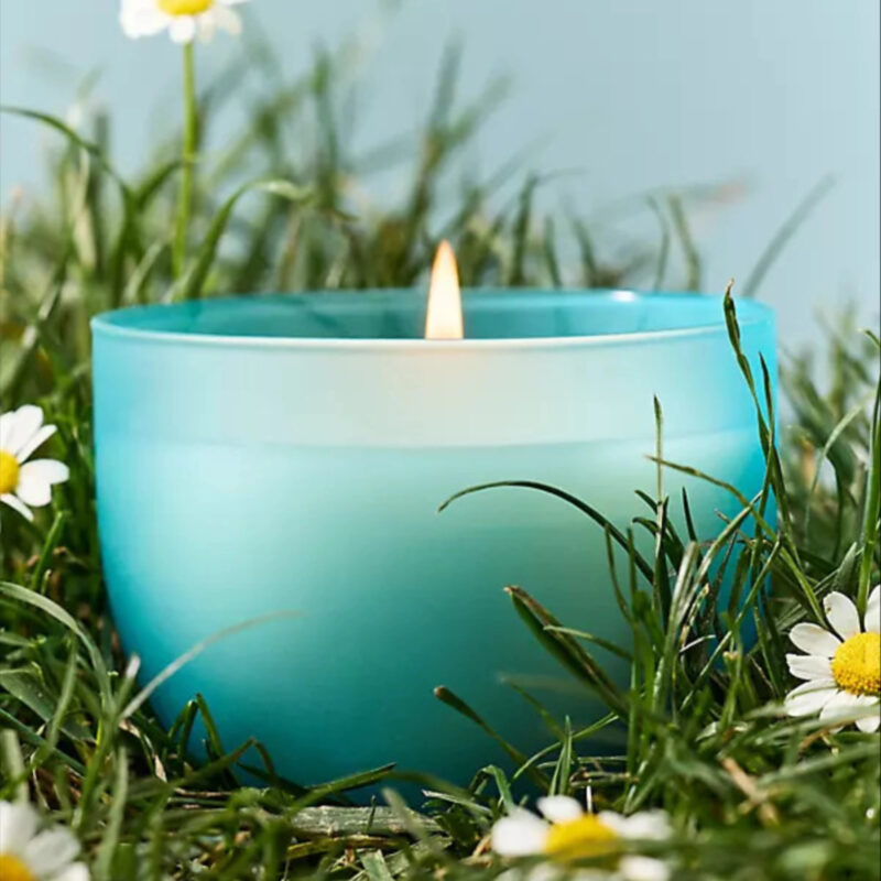 Romy Clover Floral Fresh Grass & Hyacinth Glass Lidded Candle