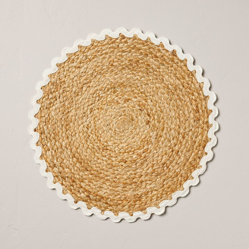 Round Woven Charger Rickrack Trim Cream - Hearth & Hand™ with Magnolia