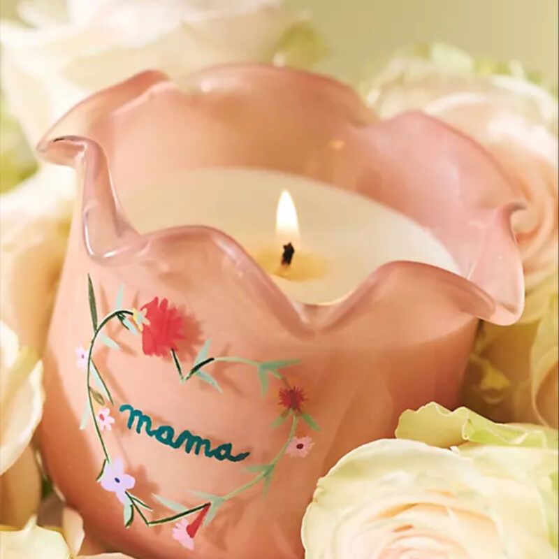 Ruffled Edge Fruity Vanilla & Dark Plum Glass Candle