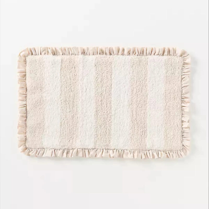 Maeve by Anthropologie Ruffled Stripe Tufted Bath Mat