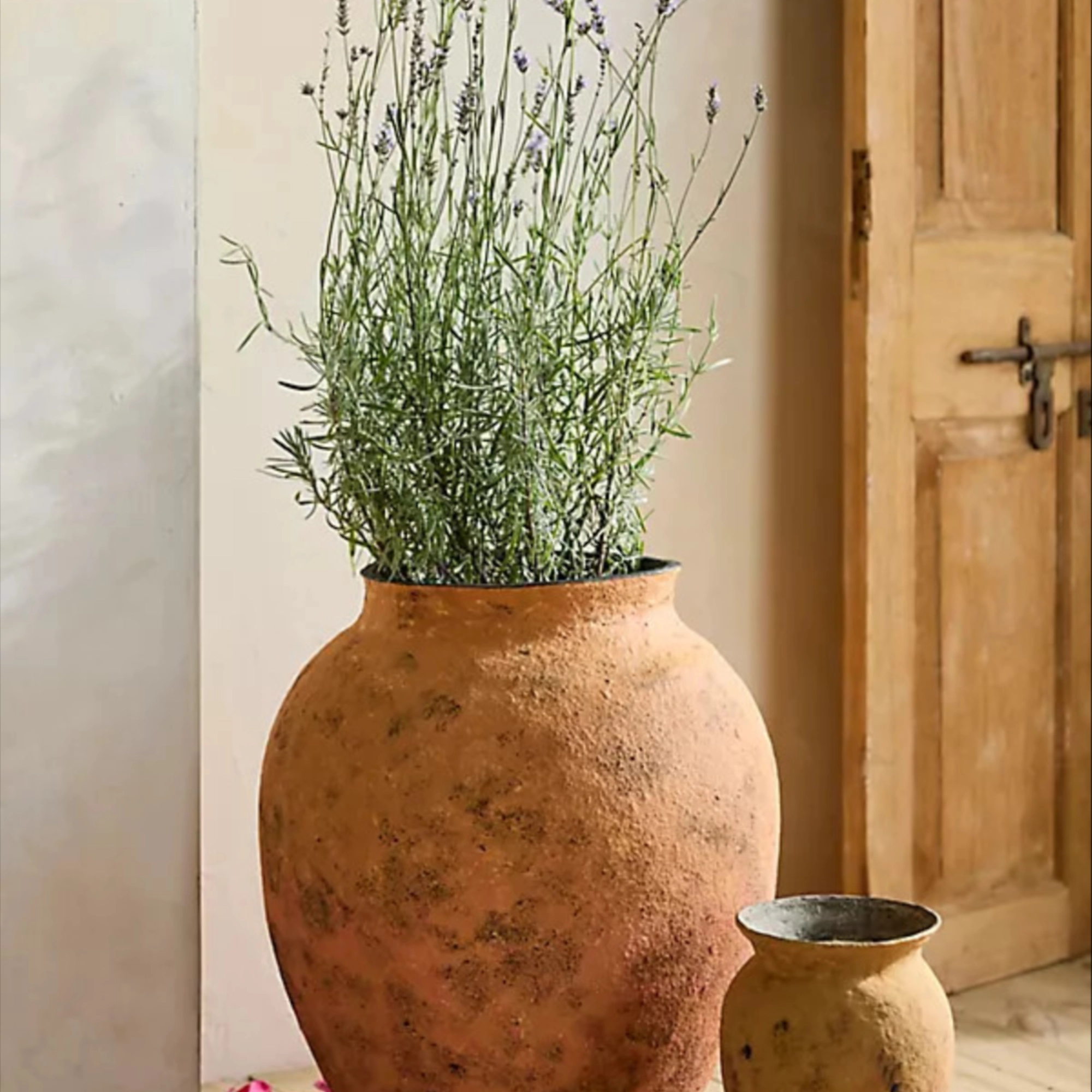 Rust Cotton Mache Vase in Brown, Size: XL at Terrain