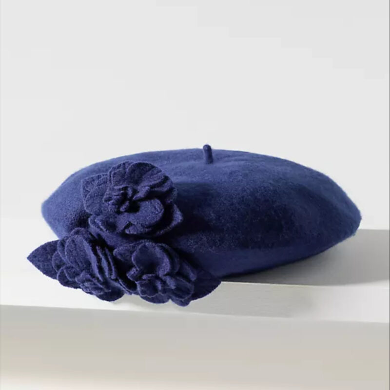 San Diego Hat Co. Wool Flower Beret