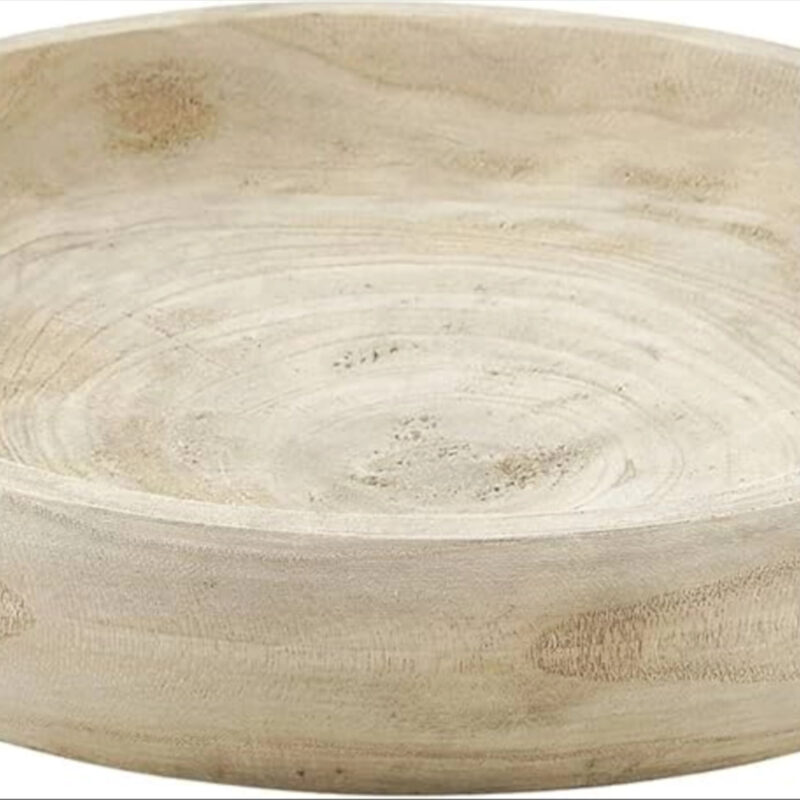 Santa Barbara Design Studio Wood Serving Bowl, Hand Carved Paulownia Wood Fruit Bowl/Decor, 11.5"...