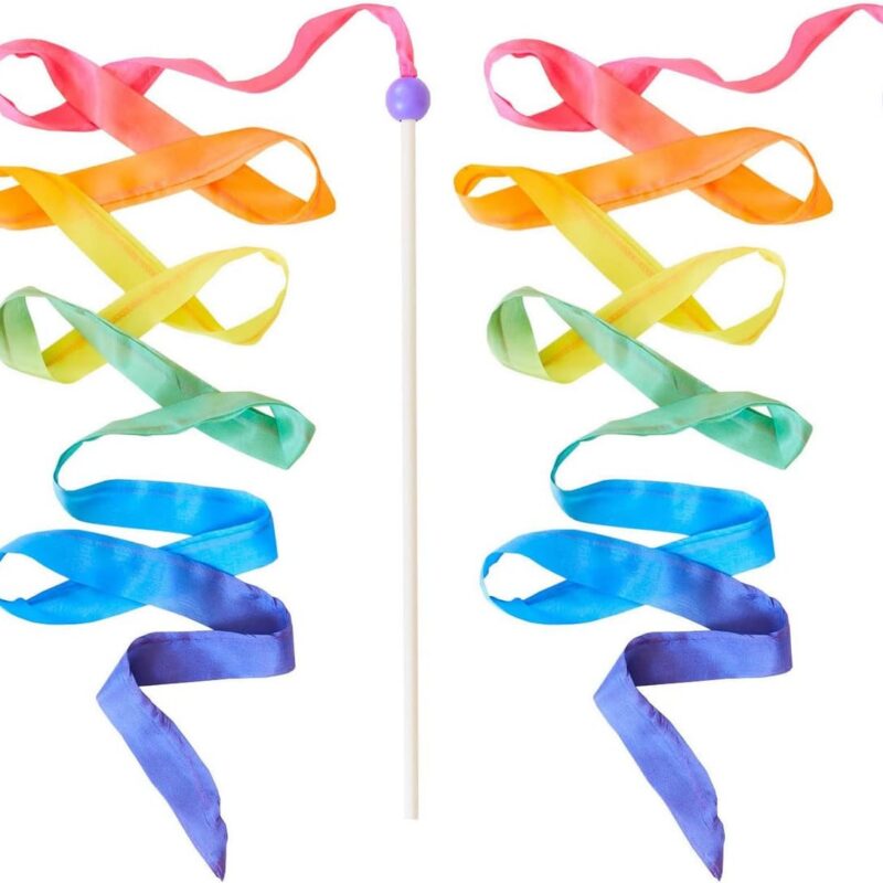 Sarah's Silks Streamer - Ribbon Wand for Kids, Pretend Play, Dance, Baton Stick Twirling, and Gymnastics Party Favors | 100% Silk and Wood Montessori and Waldorf Toys