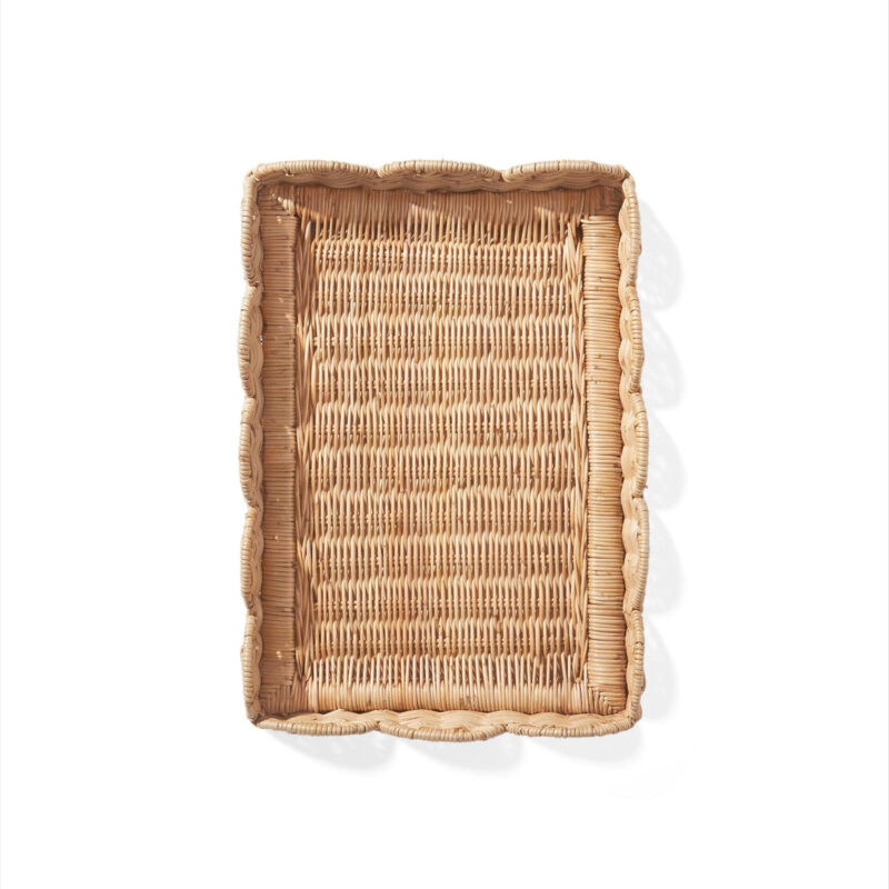 Scallop Rattan Tray