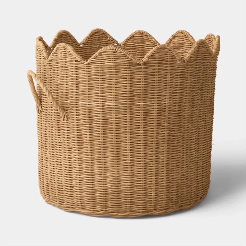 Scalloped Edge Woven Natural Basket - Threshold™