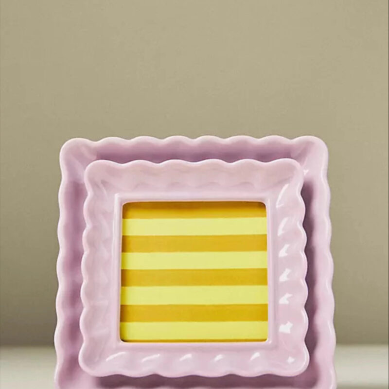 Scalloped Stoneware Picture Frame