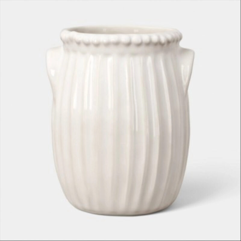 Sculpted Cream Ceramic Utensil Holder - Threshold™