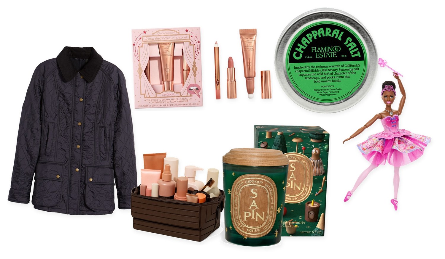 Nordstrom holiday gift collage featuring fashion, beauty, cozy home finds and toys