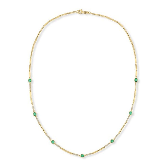 Bony Levy Emerald and Tennis Necklace