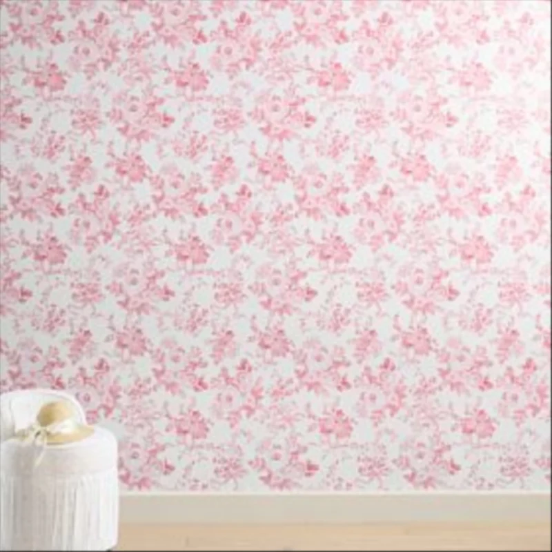 LoveShackFancy Damask Pink Floral Wallpaper