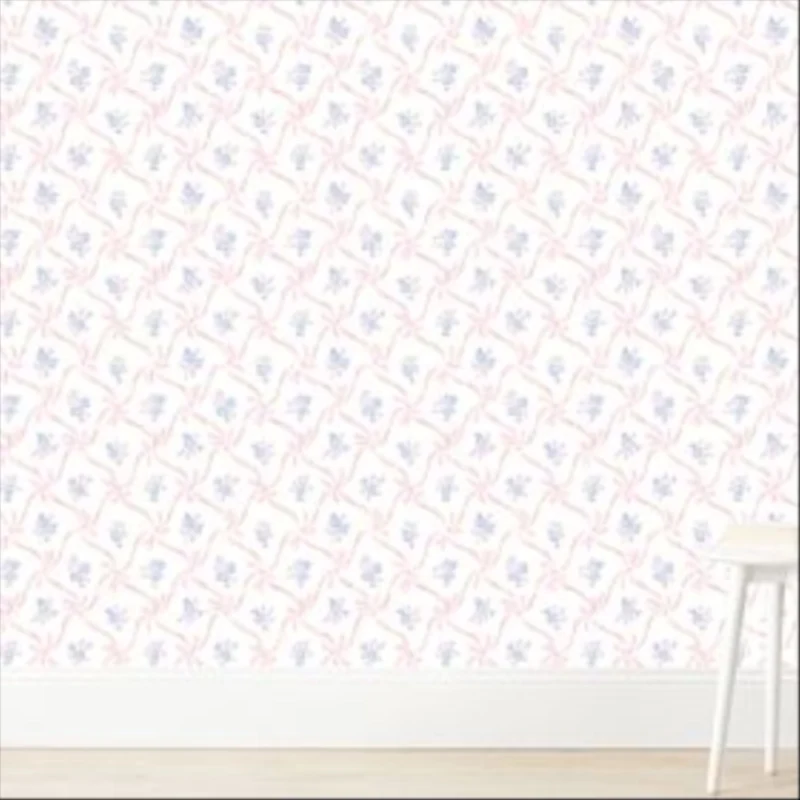 LoveShackFancy Lattice Bow Lavender Wallpaper