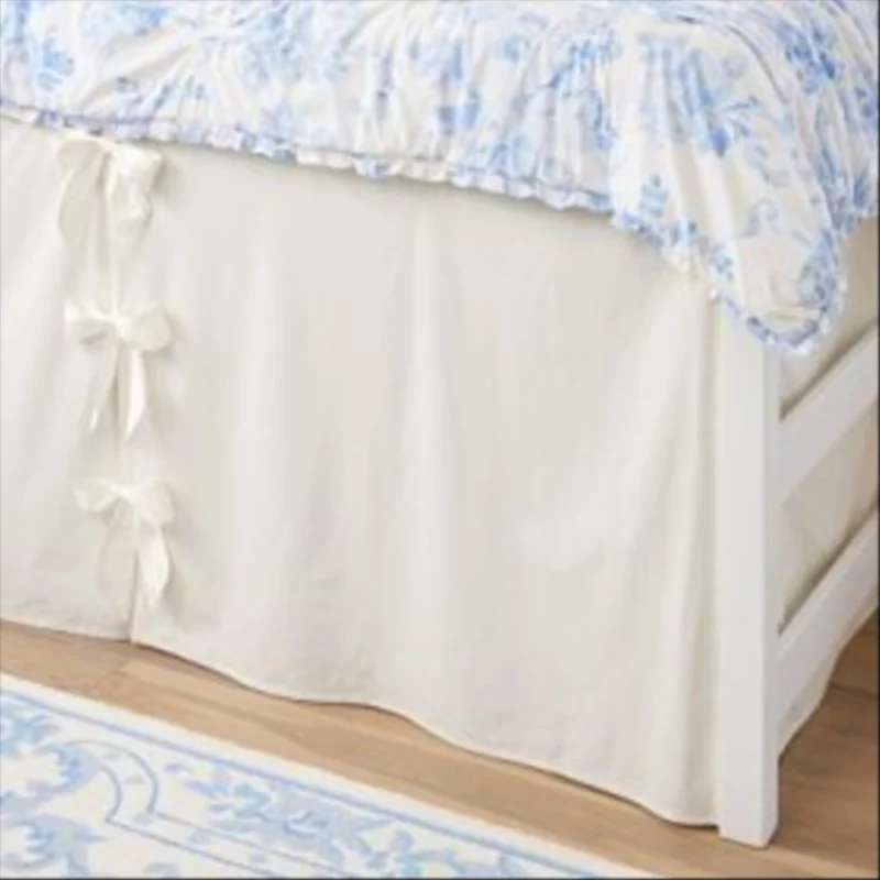 LoveShackFancy Vaulted Twin XL Bows Bedskirt