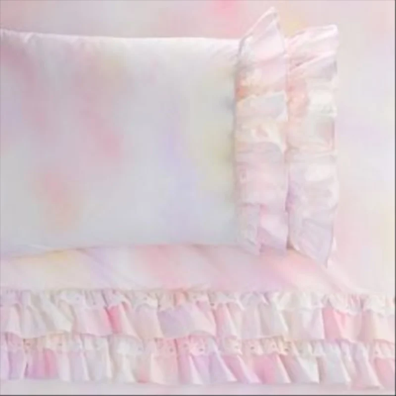 LoveShackFancy Bow Ruffle Tie-Dye Sheet Set