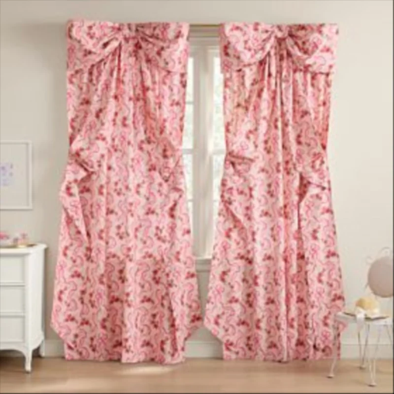 LoveShackFancy Fête de L'eau Oversized Bow Light-Filtering Curtain