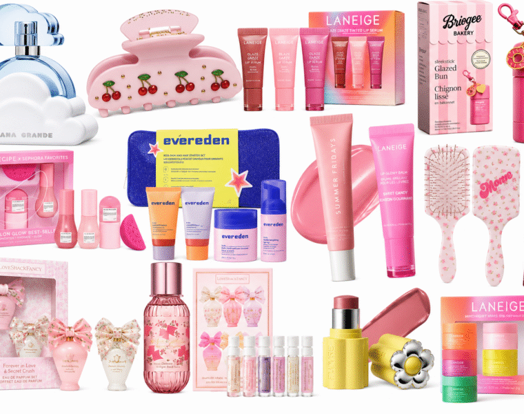 Pastel beauty gift collage for Sephora-loving tweens