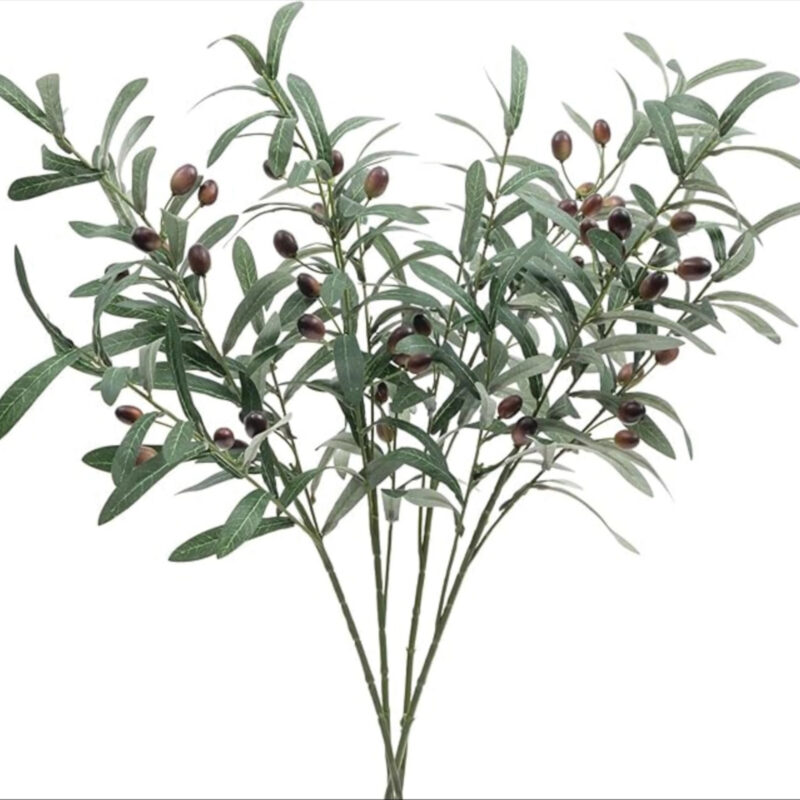 SHACOS 4 PCS 28 inch Artificial Olive Branches for Vases Greenery Olive Stems Faux Tree Branch Tw...