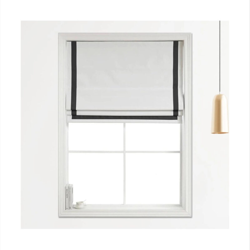 Shadisfy Cordless Pull Down 100% Blackout Roman Shade with Ribbon Border 31"x64" - Black