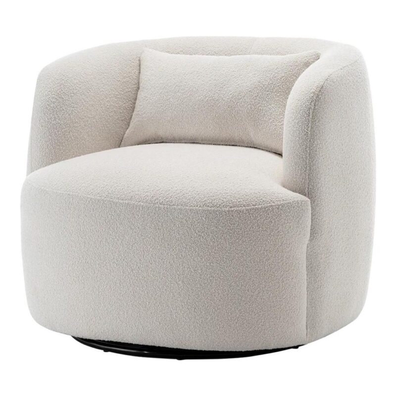 Zipcode Design | Bolton Sydney 34" Wide Boucle Polyester Upholstered Swivel Armchair (Set of 2)