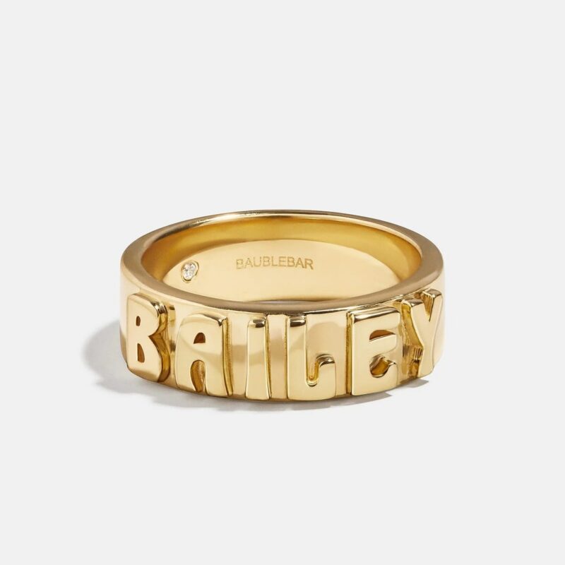 14K Gold Cigar Band Custom Ring - Gold BaubleBar