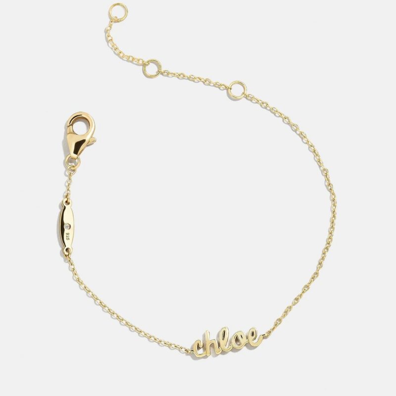 14K Gold Custom Nameplate Bracelet - 14K Gold BaubleBar