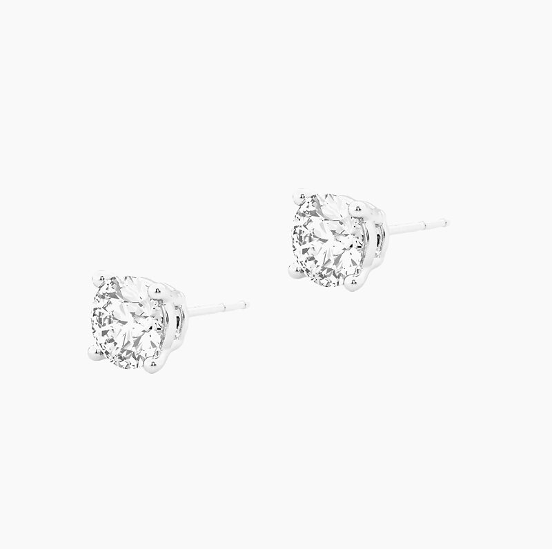 14K White Gold & 0.66 TCW Round Diamond Stud Earrings