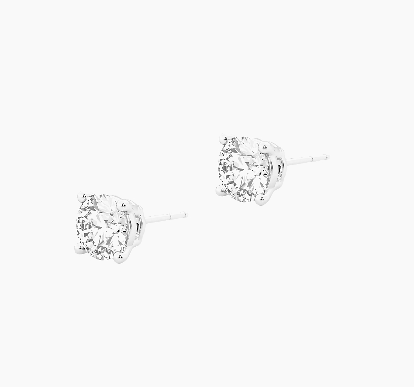14K White Gold & 0.66 TCW Round Diamond Stud Earrings