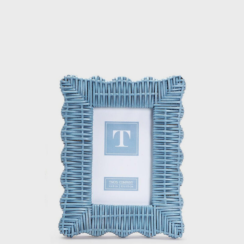 4x6 Blue Wicker Weave Frame Two's Company