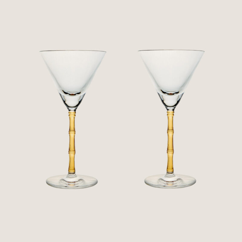 Amber Bamboo Martini Glasses Set of 2 La DoubleJ