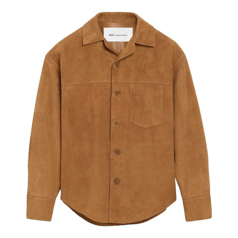AMI PARIS - Goat Leather Buttoned Overshirt AMI Paris US