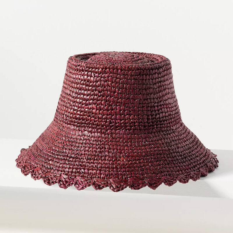 ANTHROPOLOGIE - Wyeth Scalloped Straw Bucket Hat Anthropologie