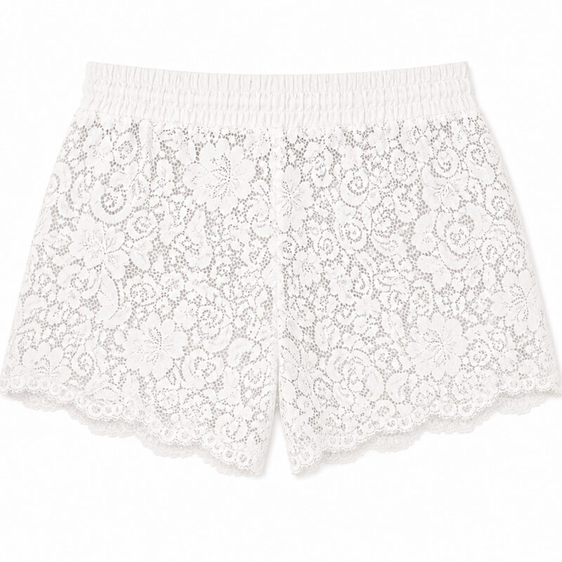 AquaLace Quick-Dry Beach Short in Blanc Floral Lace Stylest