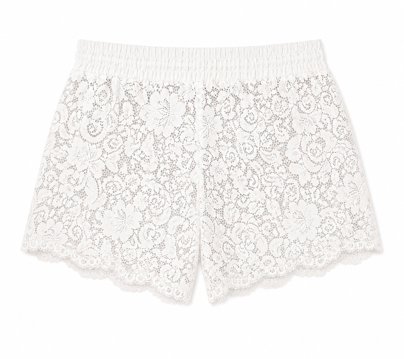 AquaLace Quick-Dry Beach Short in Blanc Floral Lace Stylest