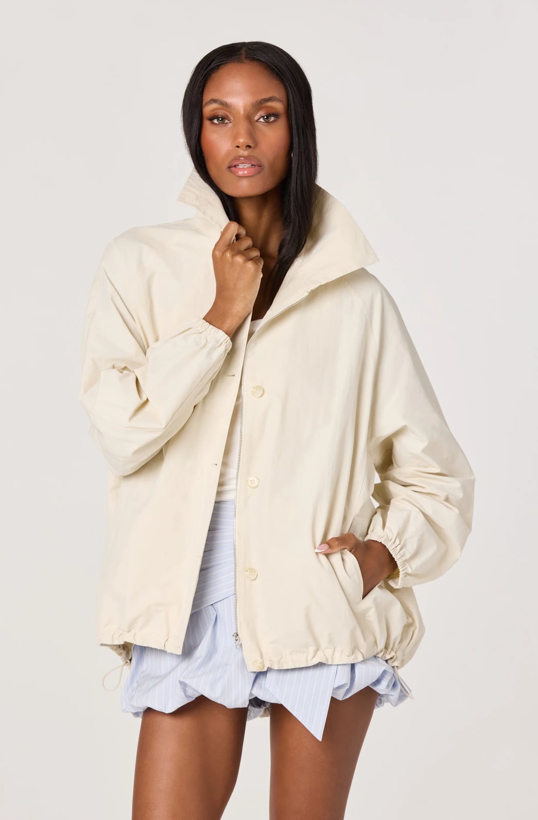 ASTR THE LABEL | Yareli Oversized Funnel Neck Jacket