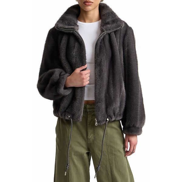 AVEC LES FILLES | Crop Faux Fur Jacket