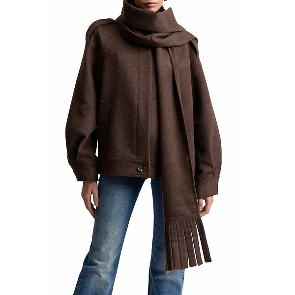 AVEC LES FILLES | Oversized Coat with Detachable Scarf