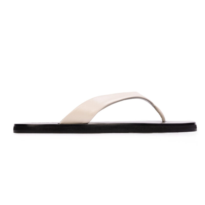 Bae Sandal in Coconut Leather Black Suede Studio