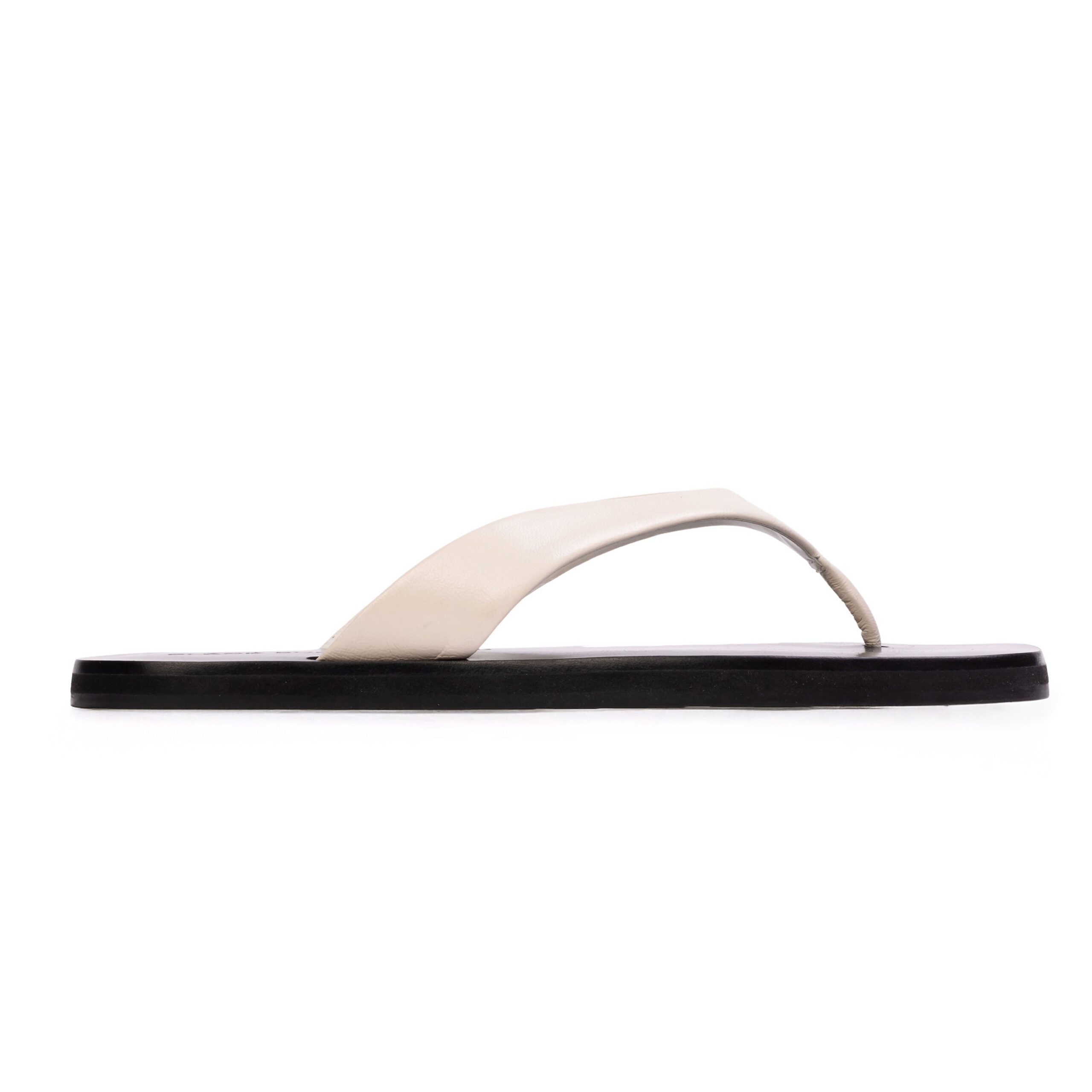 Bae Sandal in Coconut Leather Black Suede Studio