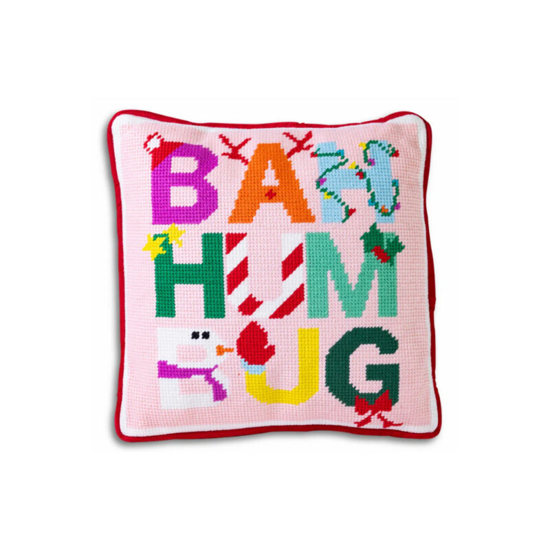 Bah Humbug Needlepoint Pillow Furbish Studio
