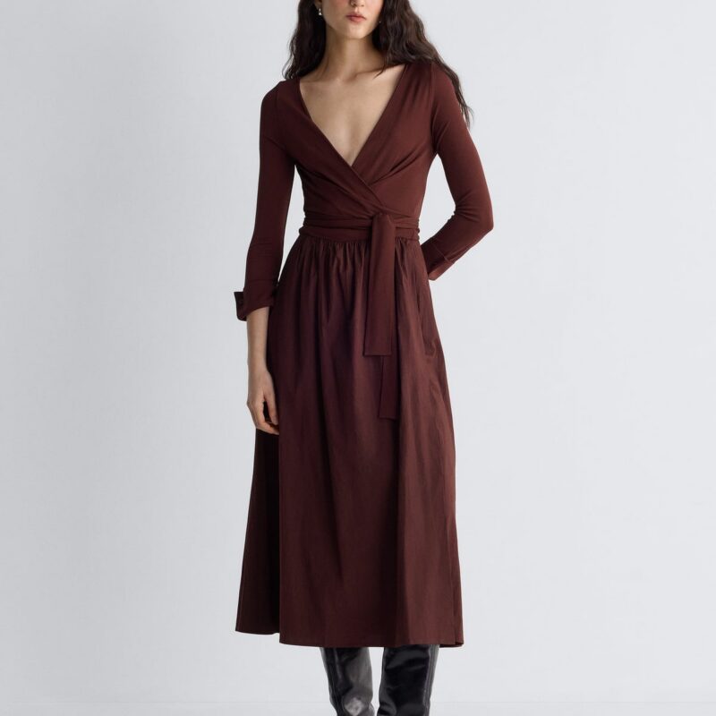 Diane von Furstenberg Ballerina Wrap Dress in Soil