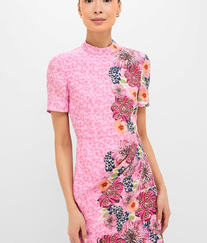 Bamboo Bloom Draped Mini Dress Saloni