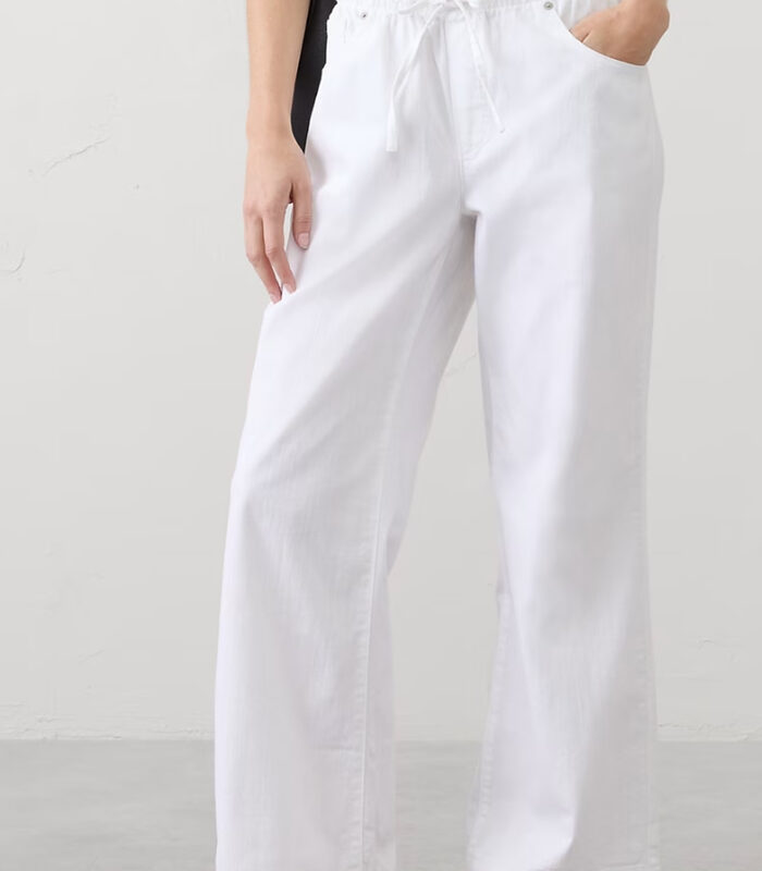 Banana Republic Factory | Wide-Leg Mid-Rise Summerweight Pull-On Jean