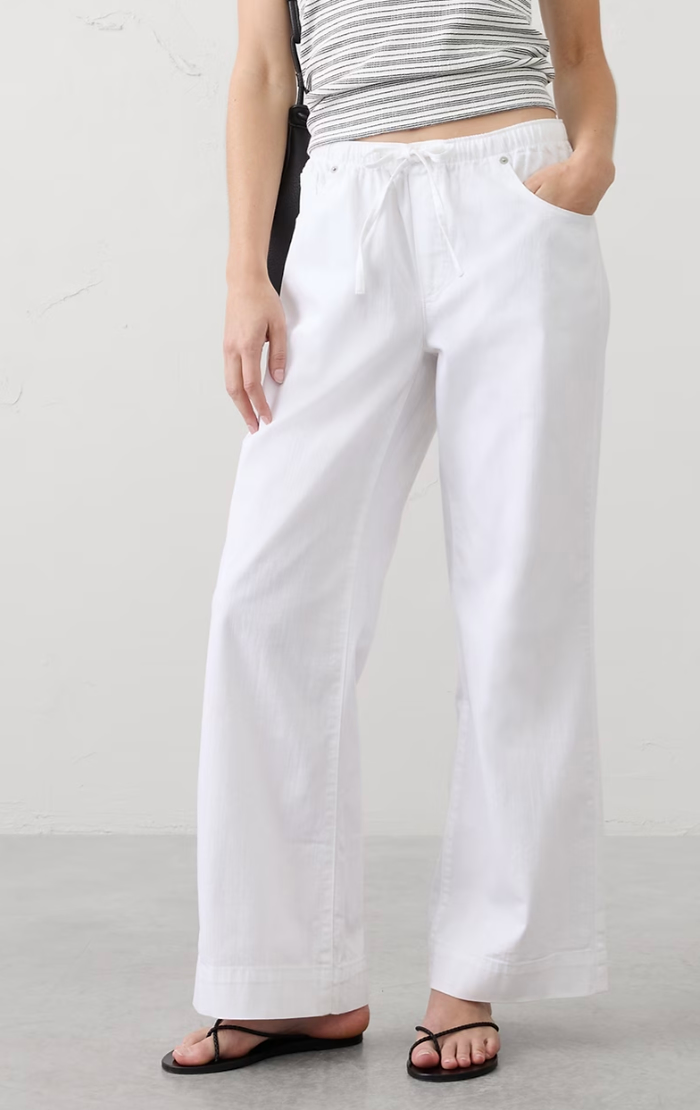 Banana Republic Factory | Wide-Leg Mid-Rise Summerweight Pull-On Jean
