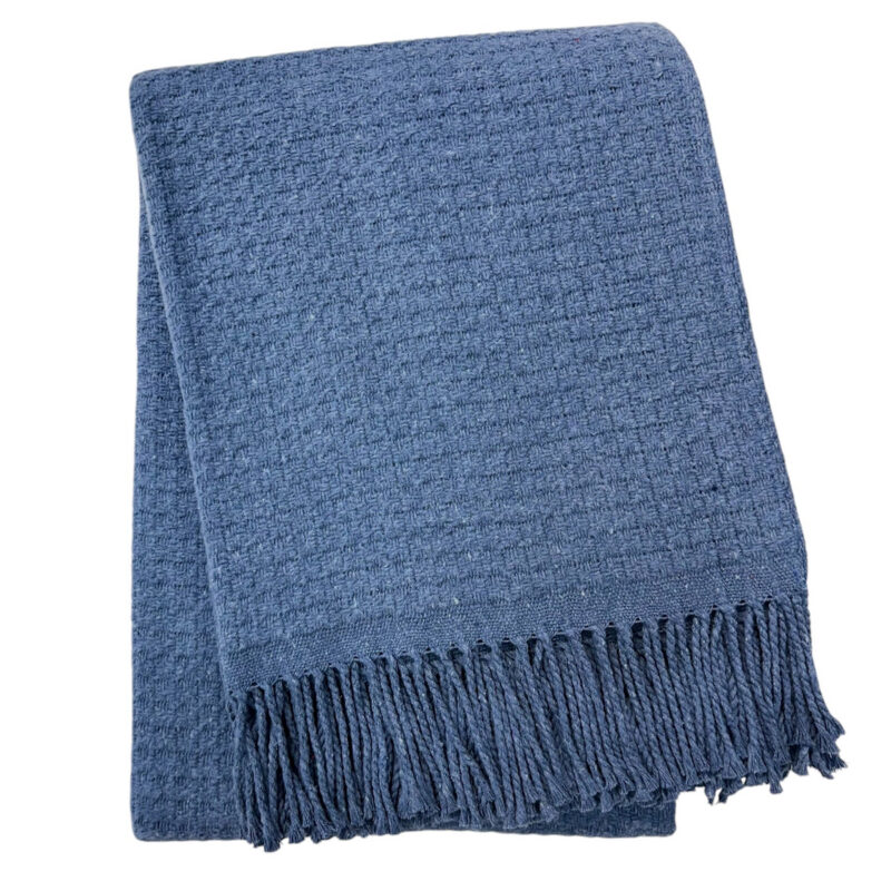 Basket Weave Textured Throw with Fringes A Soft Idea